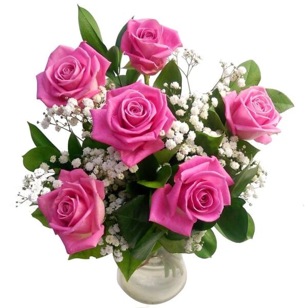 6 Pink Roses Bouquet